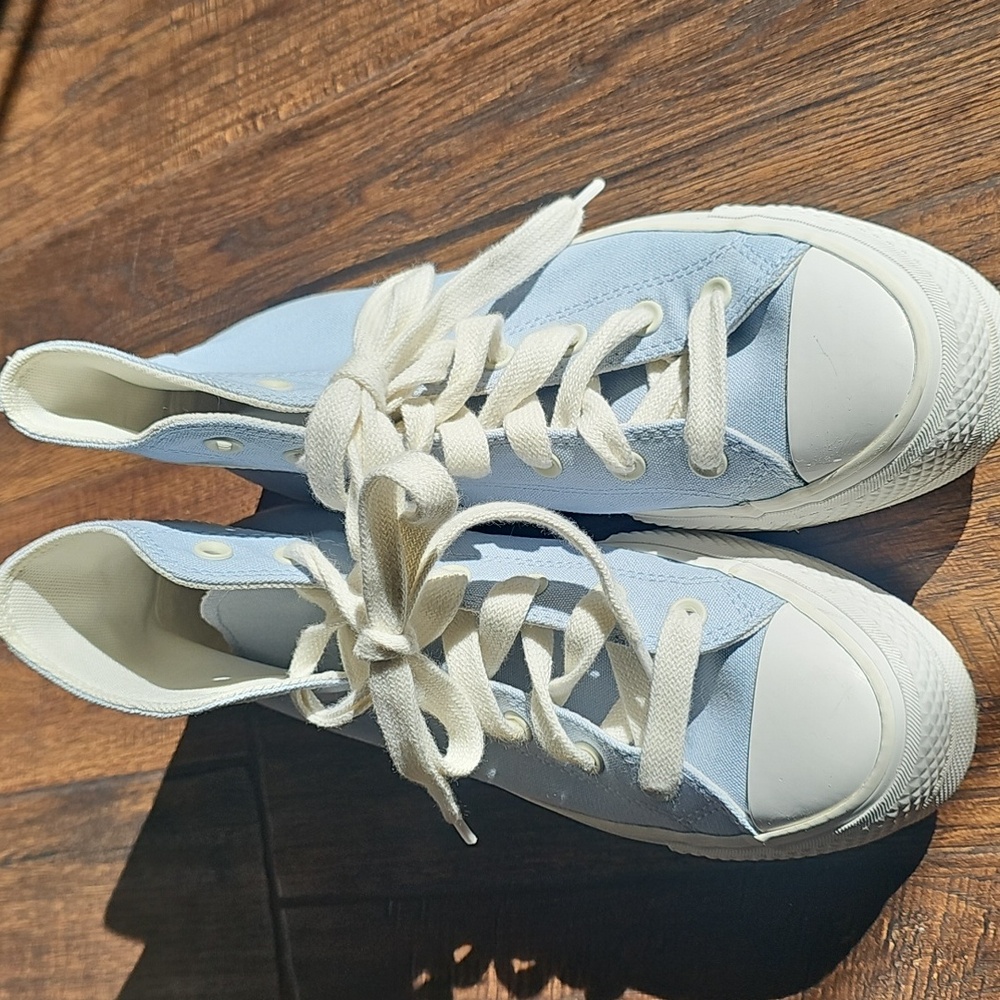Converse Light Blue High-Top Sneakers - Picture 3 of 8